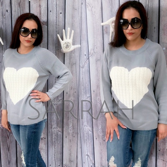Last 1 M 🌟New Cozy LOVE Knit Heart Sweater - Picture 2 of 8